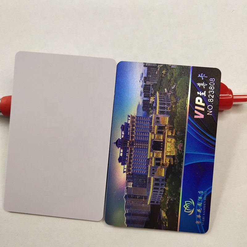 Customized PVC plastic NFC blank card with film both sides FM1108 chip 0.86mm thickness RFID white business card