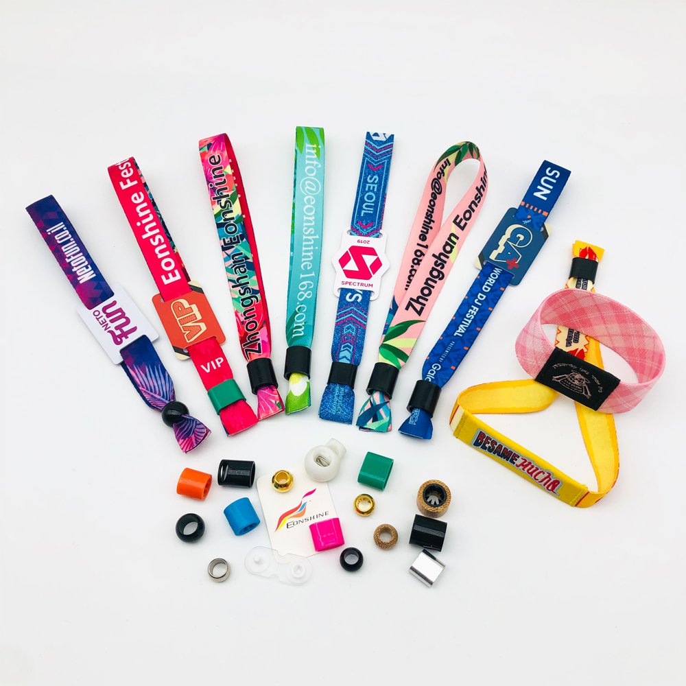 Custom Printed RFID Wristband Polyester Cloth Bracelet Festival Mini Tag Card NFC Wristbands