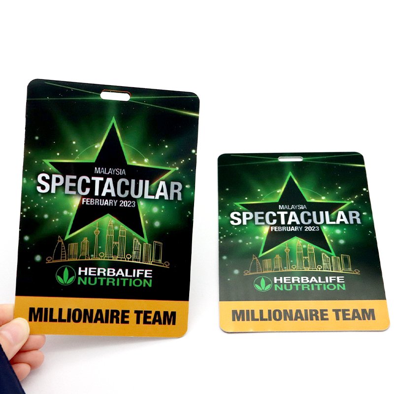 Cheap Customized Design Punch Hole Smart Rfid Chip Event Badges Vip Pass Id Card With Lanyard