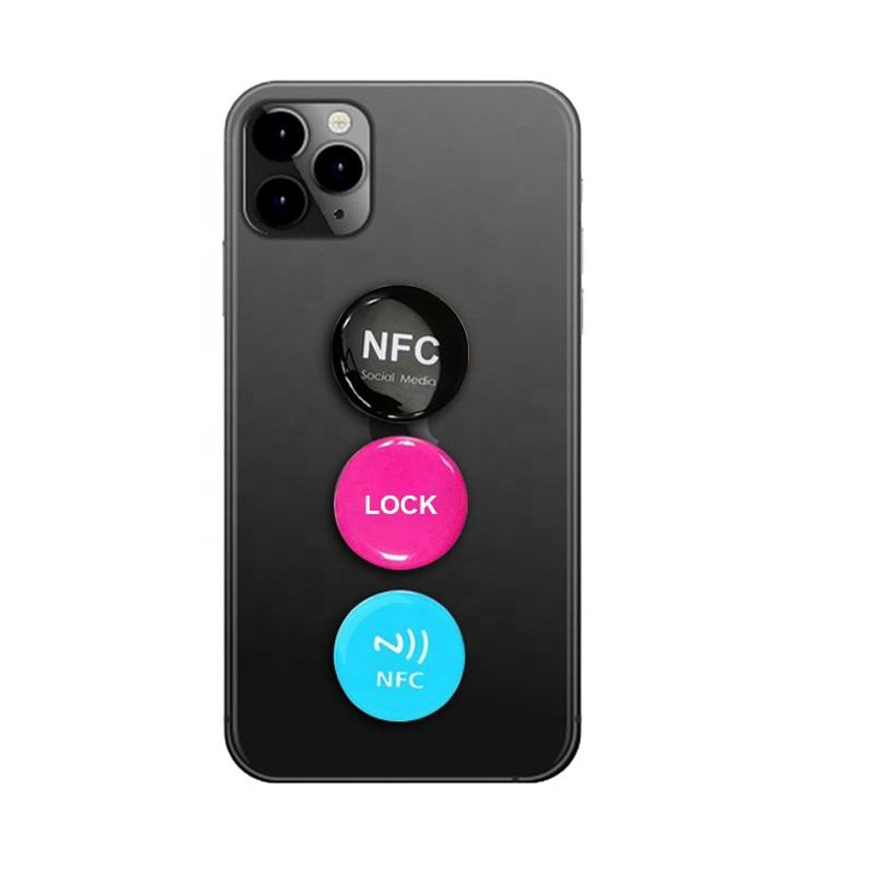Nfc Keyfob Epoxy Tag With Black Rope For Access Control Card Custom Printed Waterproof 13.56MHz HF RFID NFC Epoxy Card