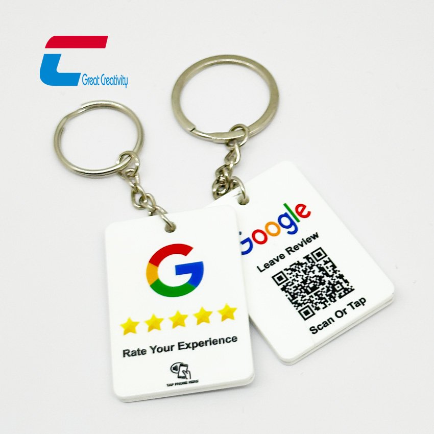 Tapping music nfc custom keychain smart keyring NTAG213 custom printing nfc acrylic key tag