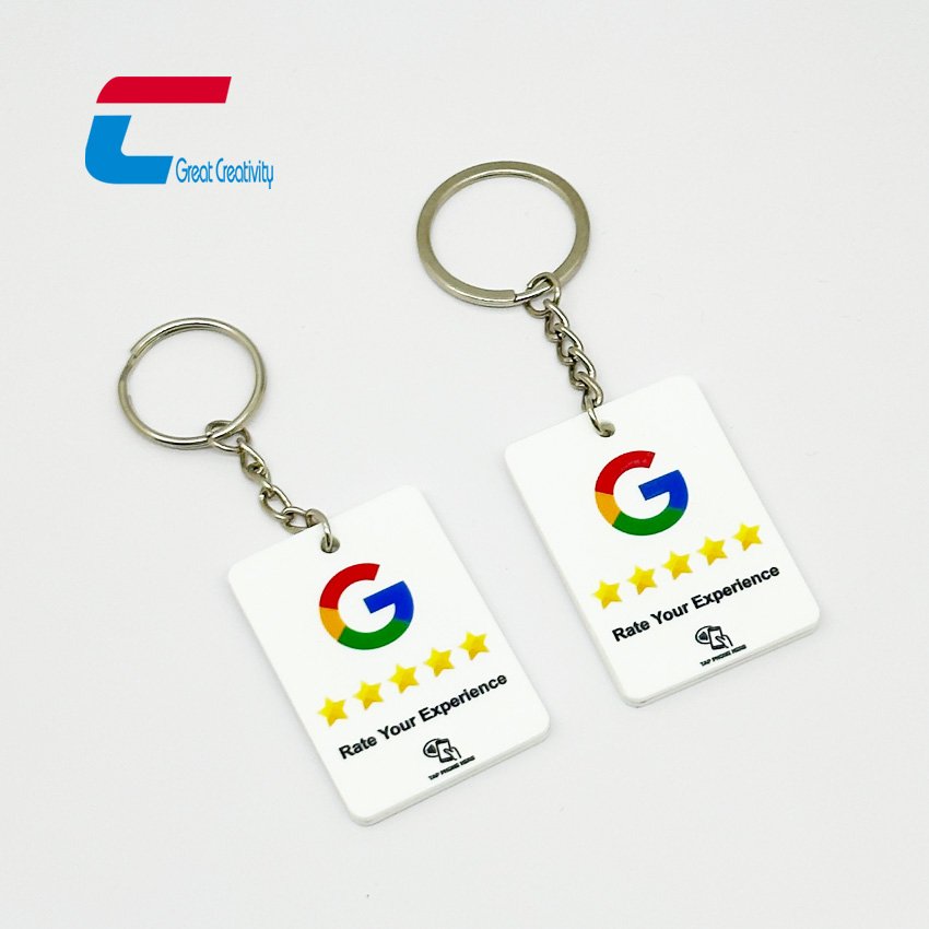 Tapping music nfc custom keychain smart keyring NTAG213 custom printing nfc acrylic key tag