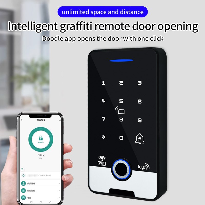 waterproof biometric fingerprint password access control system door lock with tuya access control