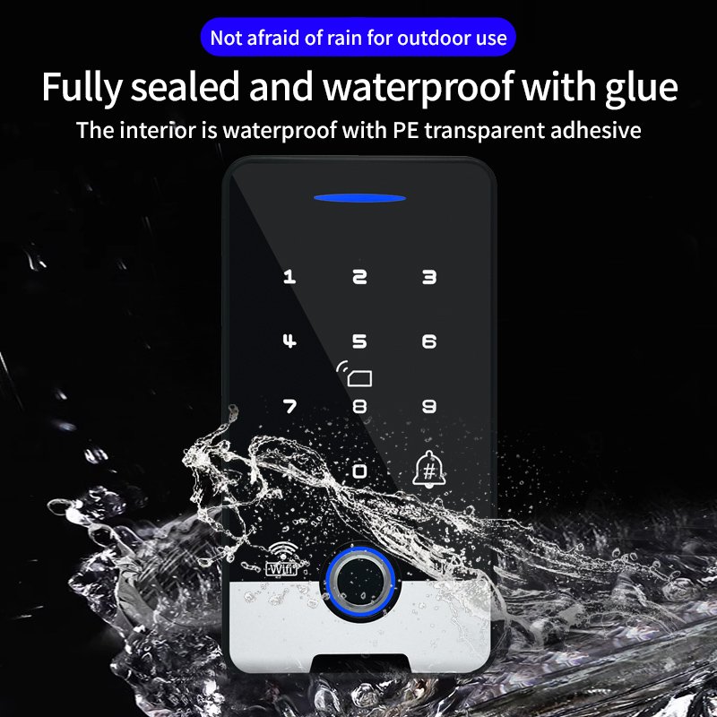 waterproof biometric fingerprint password access control system door lock with tuya access control