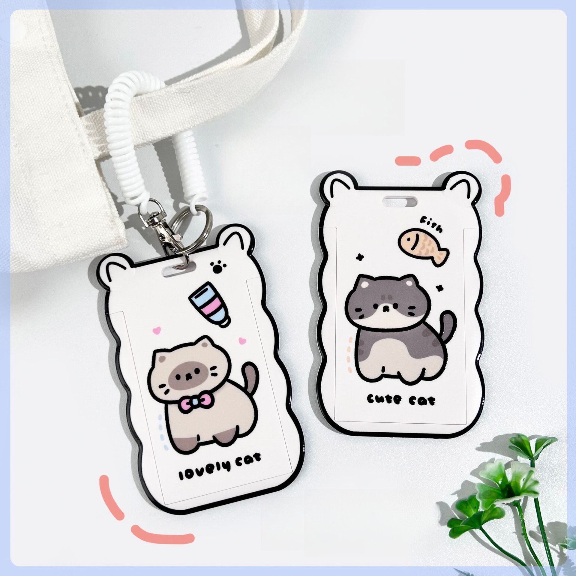 Custom Pattern Cartoon Cat Holder Access Control Worker r Factory Card Holder