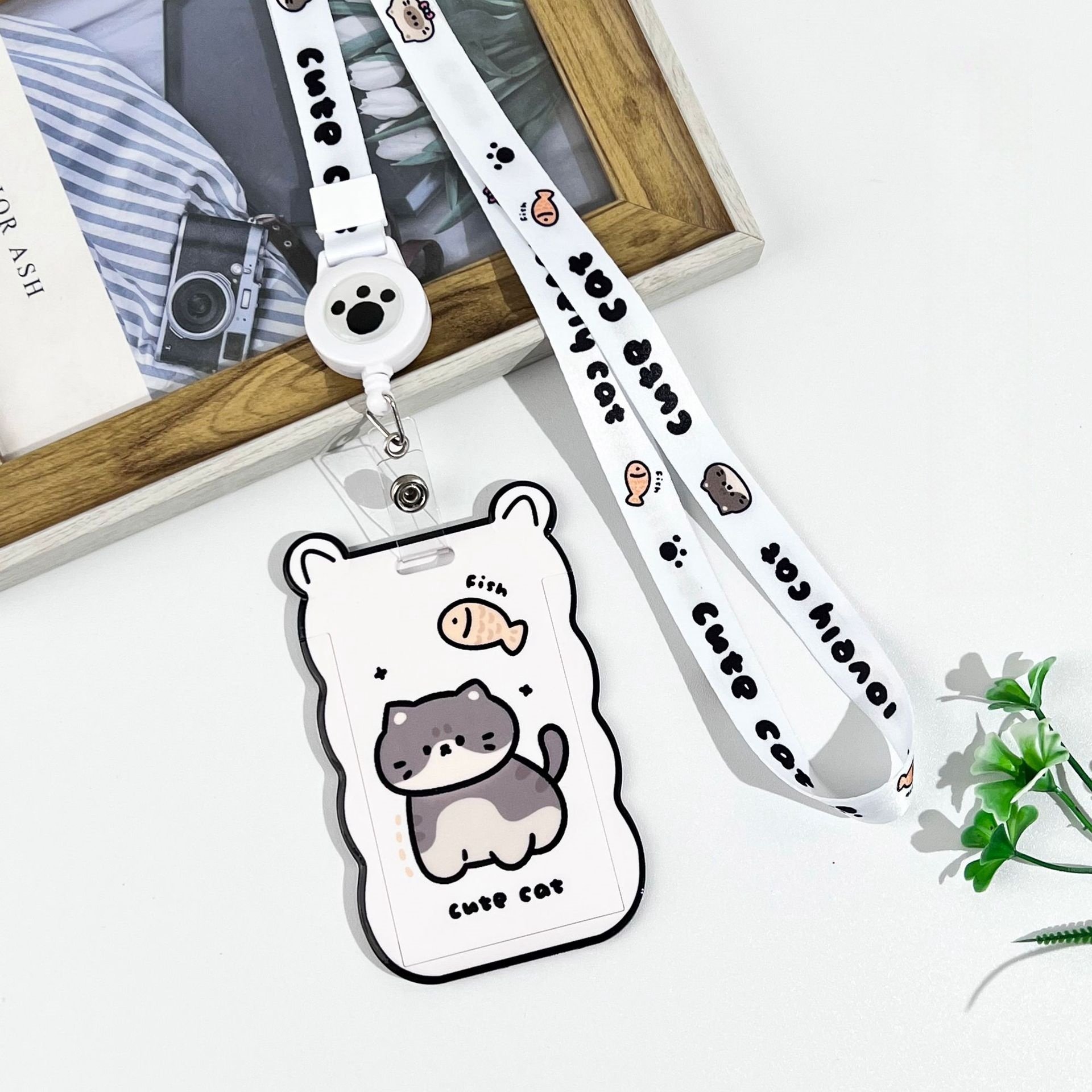 Custom Pattern Cartoon Cat Holder Access Control Worker r Factory Card Holder