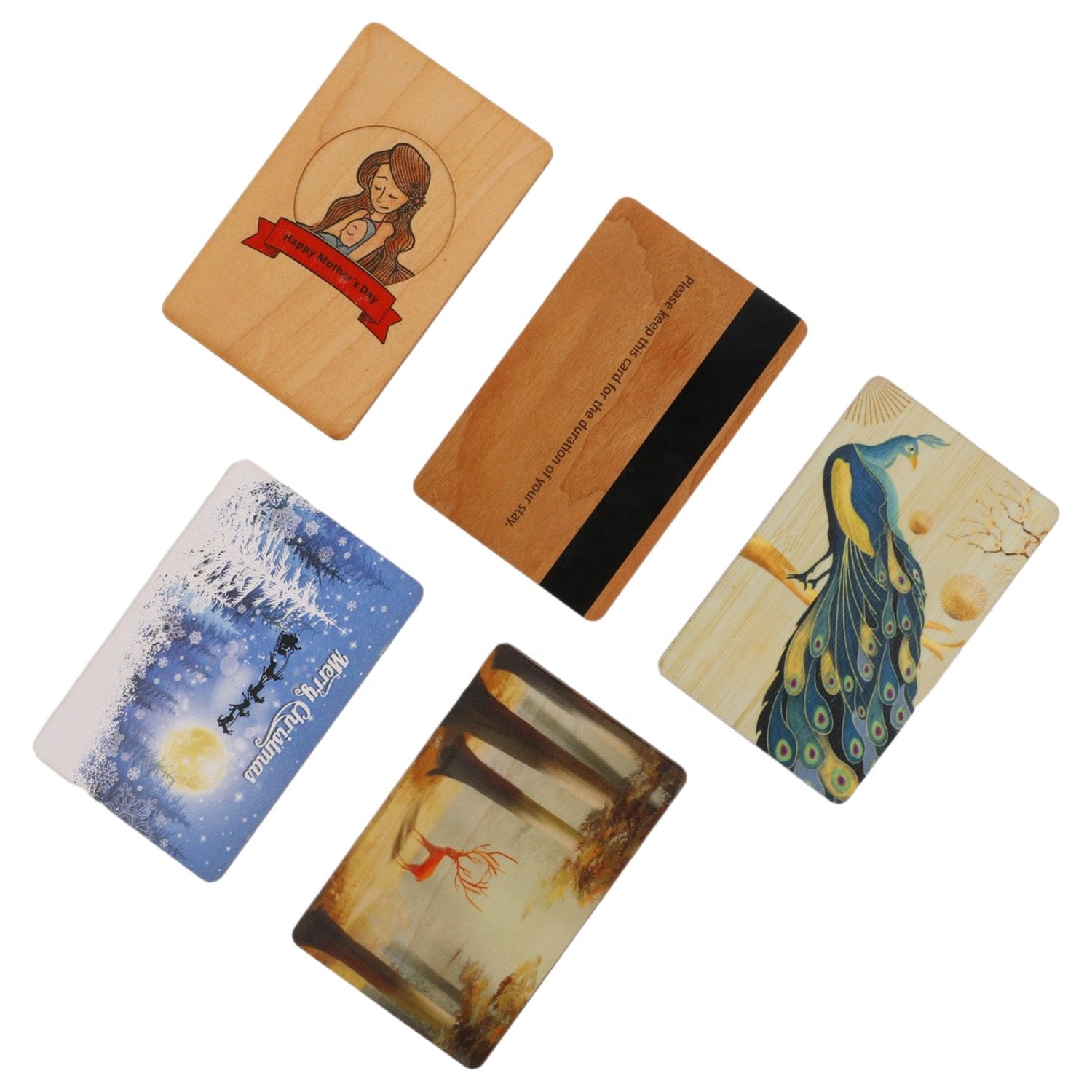 125Khz 13.56Mhz Access Control Hotel Key Card RFID NFC Wooden Chip Card