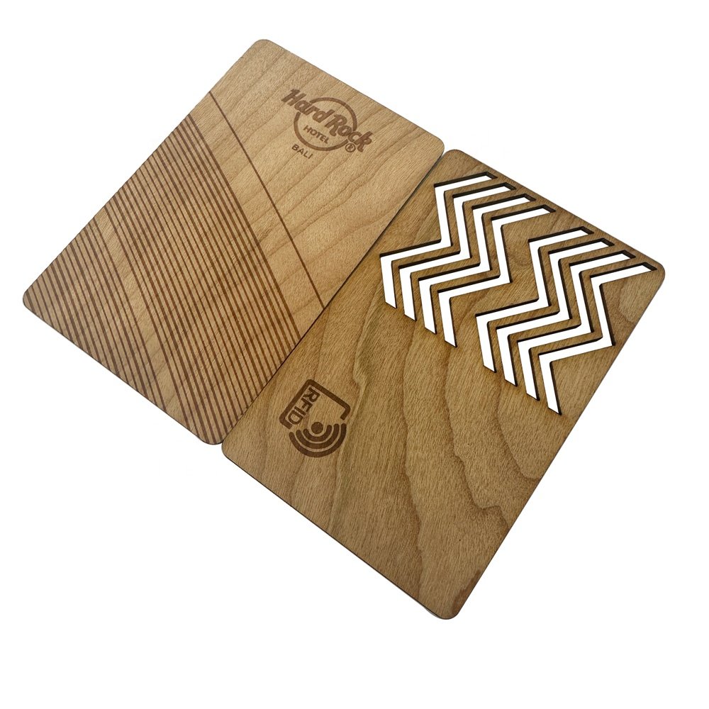 125Khz 13.56Mhz Access Control Hotel Key Card RFID NFC Wooden Chip Card
