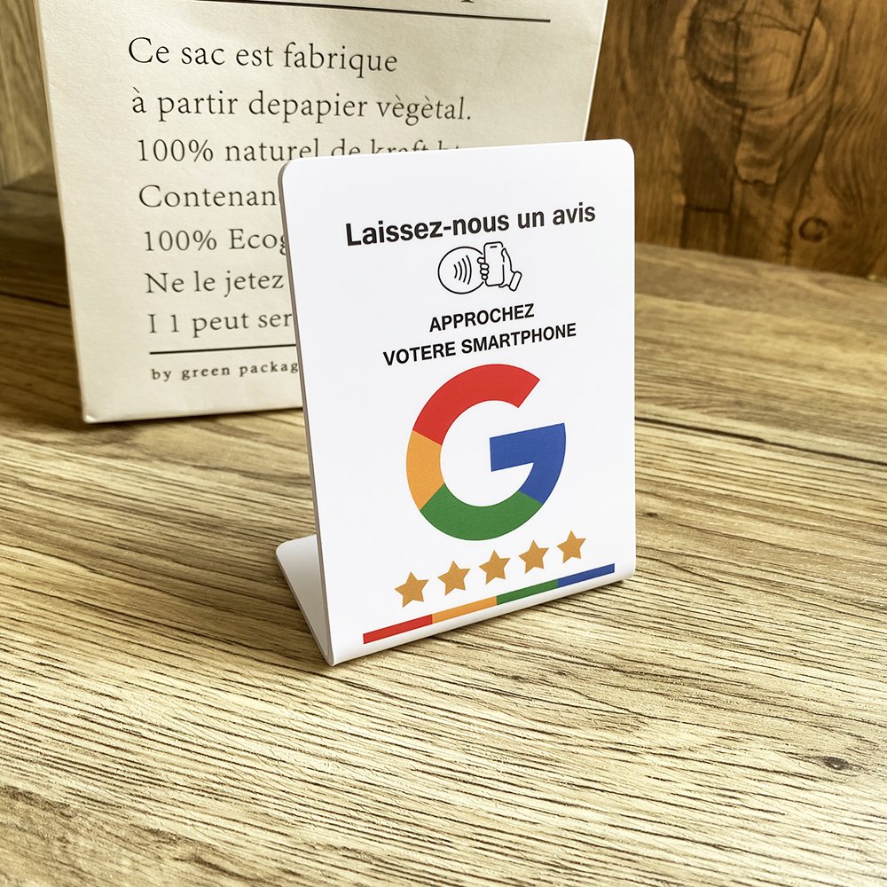 Boost your feedback fast with our Google Review Stand 3X4 inch NFC Tap Stand for Business