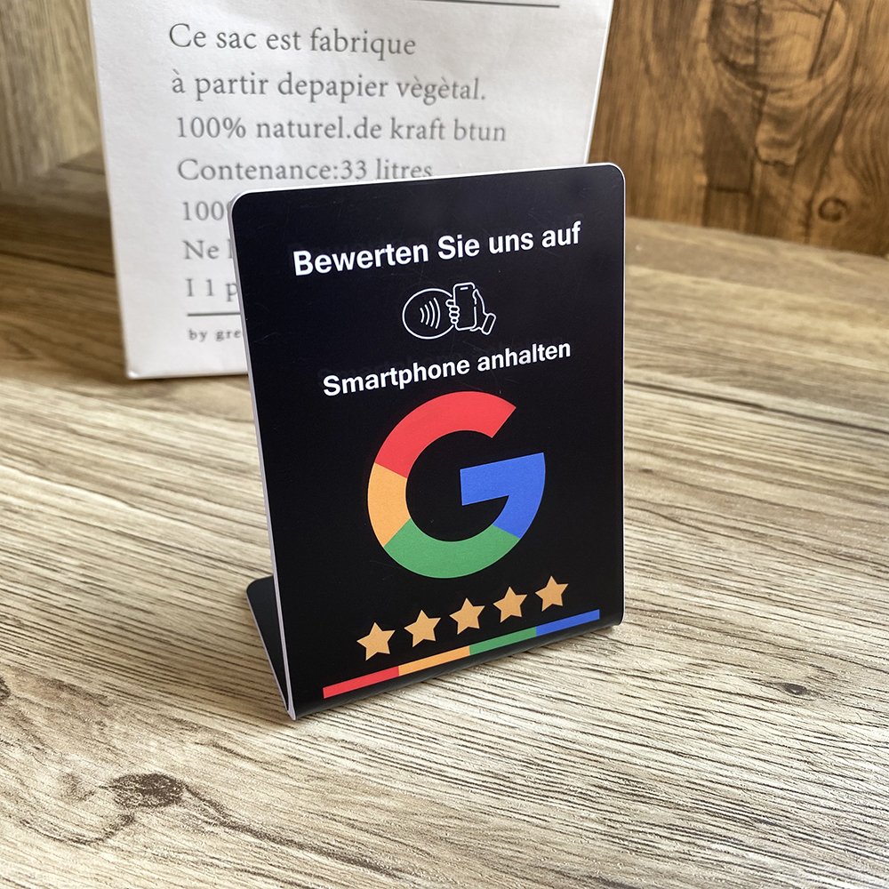 Boost your feedback fast with our Google Review Stand 3X4 inch NFC Tap Stand for Business