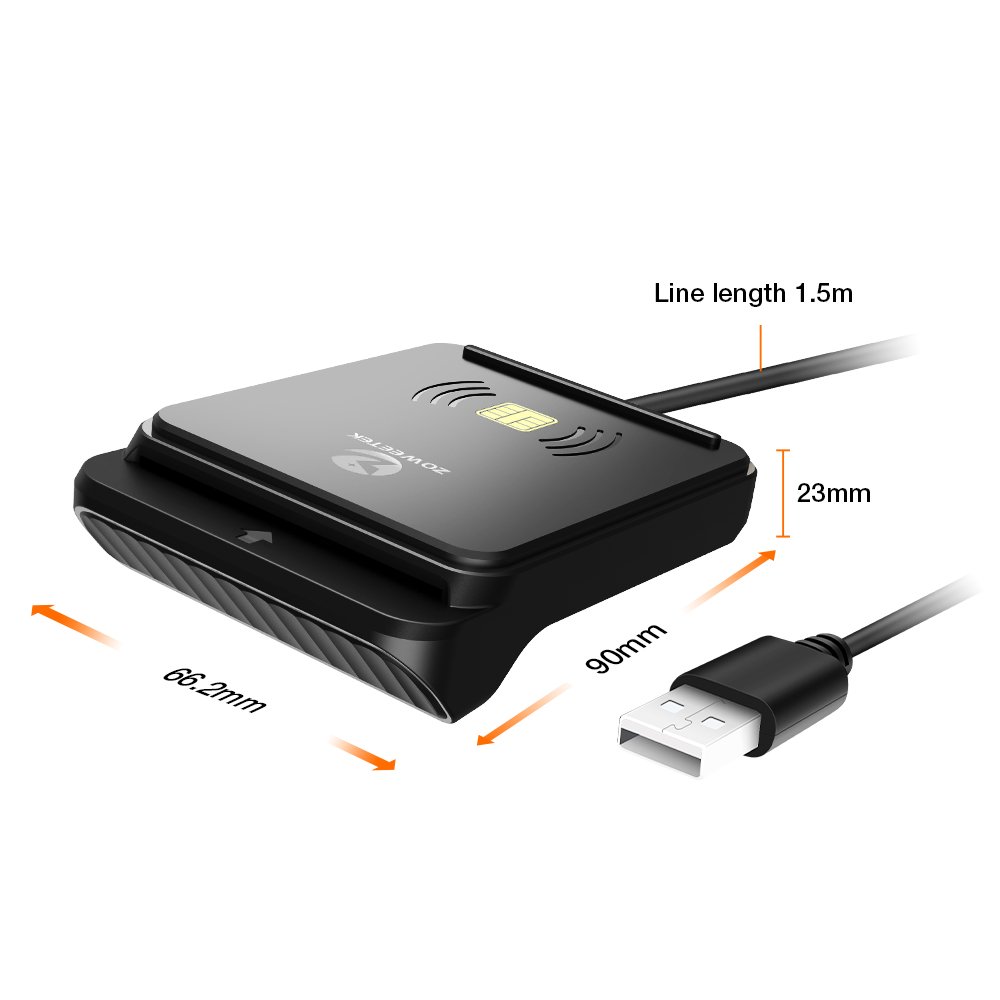 ZOWEETEK 2024 New Ideas USB 13.56Mhz Smart ID IC Card Reader NFC Access Control Card Reader Credit Card Reader Write Copy Cloner