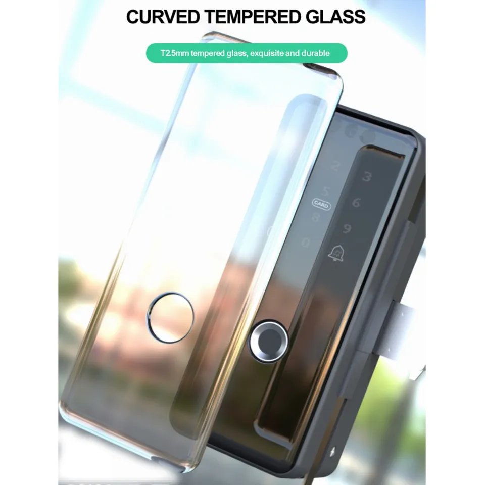 TOPTEQ G9 Glass Door Smart Lock 3D Face Recognition Door Lock Access Control Office Frameless Glass Door Lock