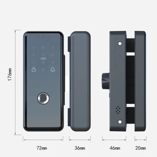 TOPTEQ G9 Glass Door Smart Lock 3D Face Recognition Door Lock Access Control Office Frameless Glass Door Lock