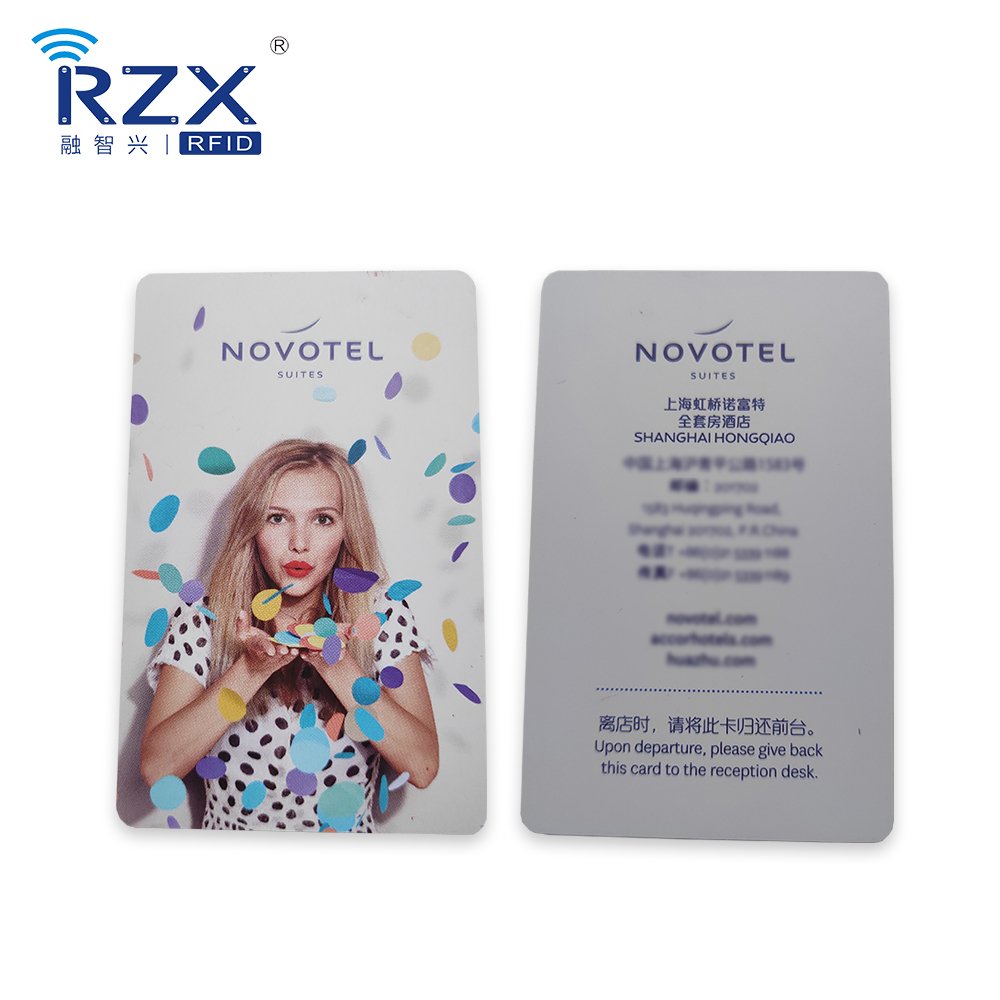 13.56MHz contactless rfid card FM11RF08 smart Hotel card printing famous hotel door lock support