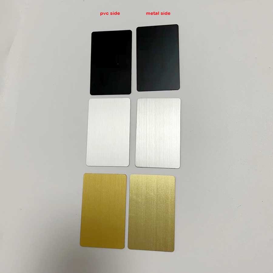 13.56mhz porgrammable NFC Chip 215 Matt black/brush gold / brush silver invisible nfc metal business card
