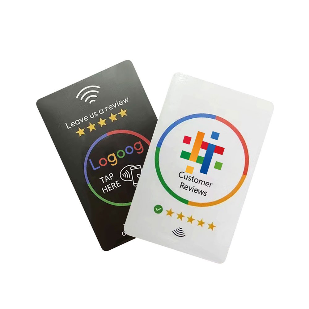 Customized NFC Name Badges Plastic NFC Google Comment Card 13.56mhz Google NFC Card for Social Media