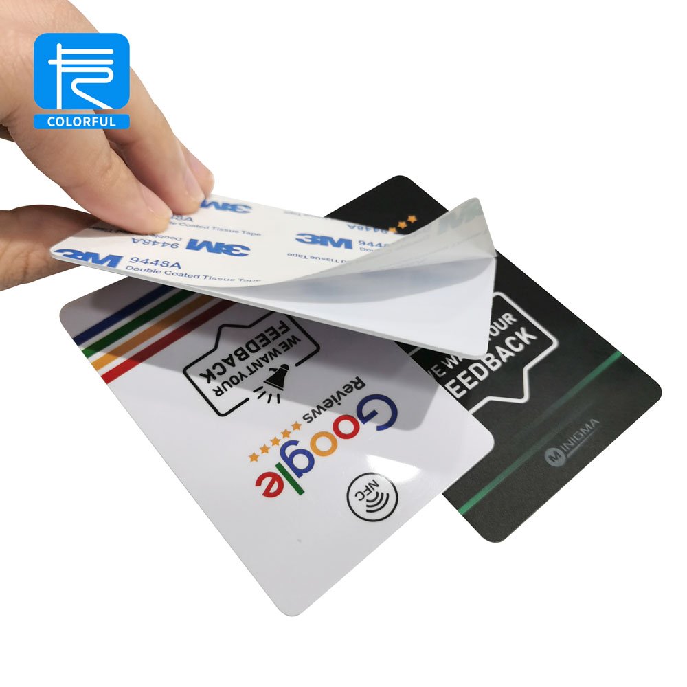 Customized NFC Name Badges Plastic NFC Google Comment Card 13.56mhz Google NFC Card for Social Media