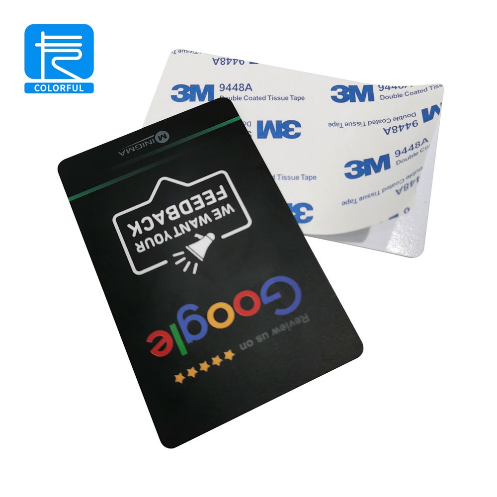 Customized NFC Name Badges Plastic NFC Google Comment Card 13.56mhz Google NFC Card for Social Media