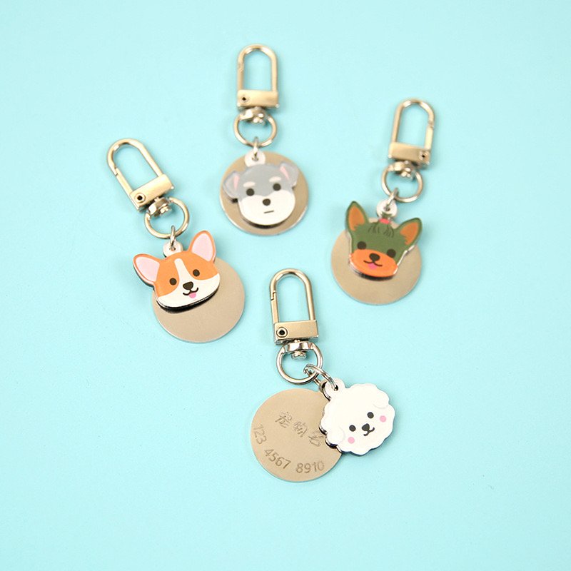 Custom Printed QR Code RFID NFC Pet ID Tag Mini Waterproof PVC 13.56MHz & 125kHz Chip Programmable URL with 1K Memory for Hotels
