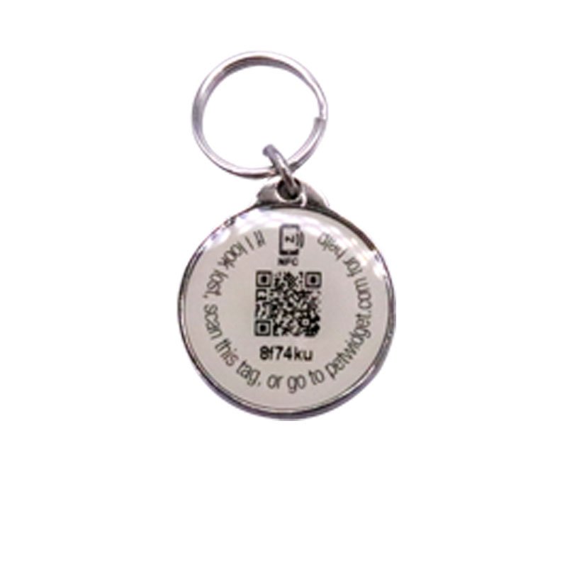 Customized RFID Pet Tag Access Control Card Printable Qr Code Animal PVC Metal Frame Absorbing ID NFC Pet Tag
