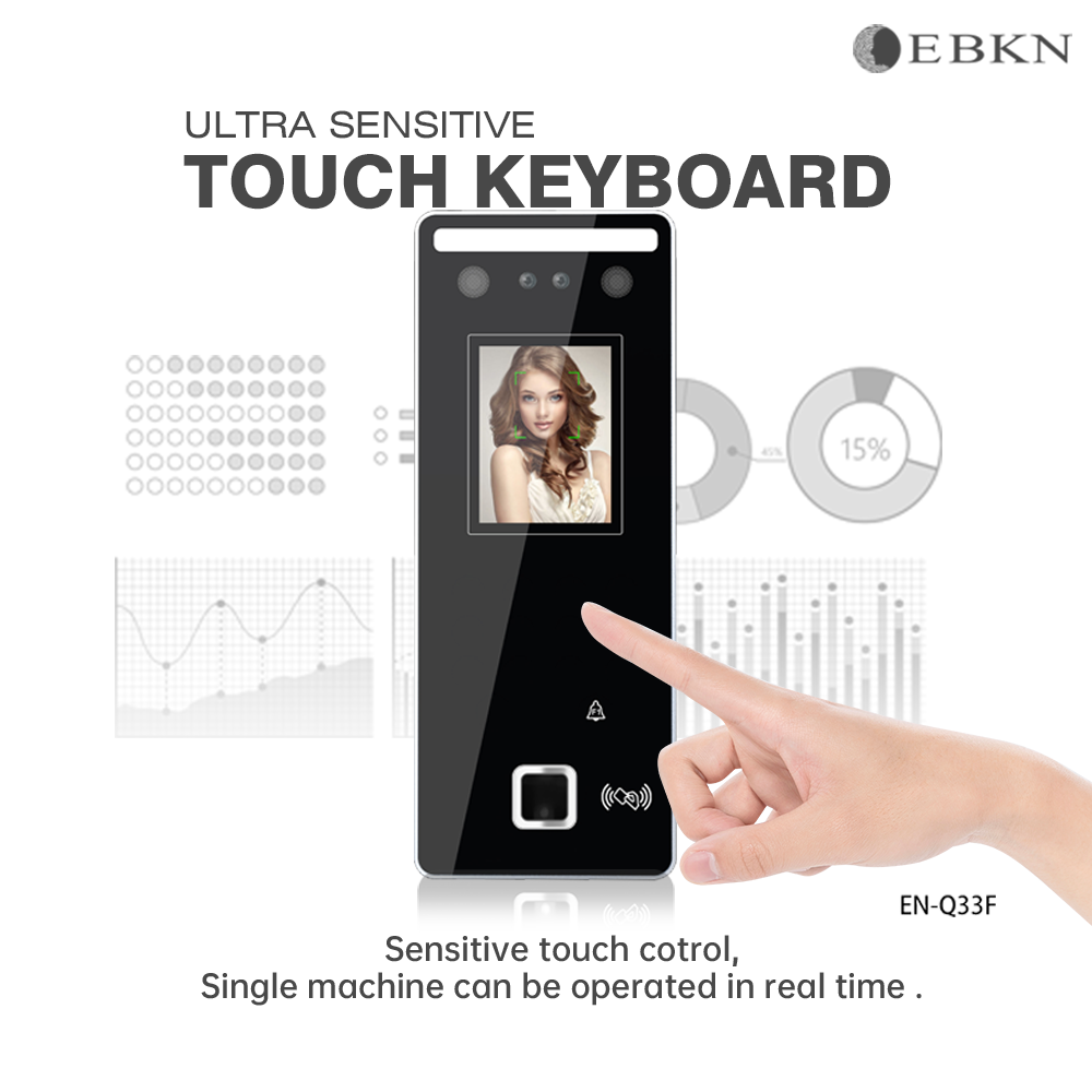 EBKN Visible Light Biometric Attendance Scanner Fingerprint Reader RFID Card Dynamic Face Recognition System