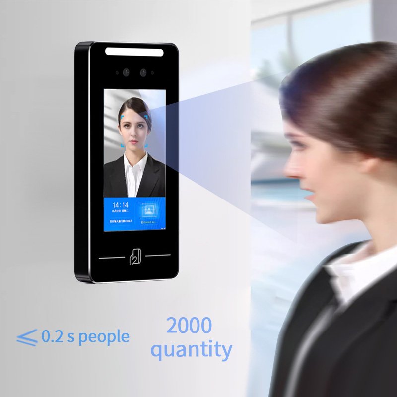 Employee Punch Card Time Attendance Software System With SDK 5 Inch Face Recognition Access Control Biometric Machine