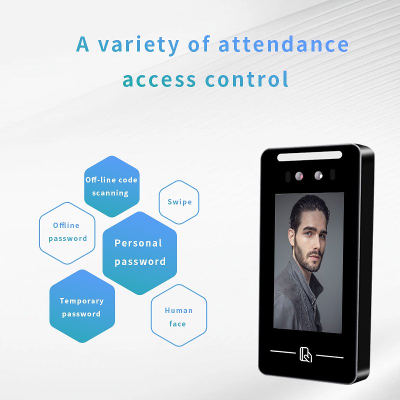 Employee Punch Card Time Attendance Software System With SDK 5 Inch Face Recognition Access Control Biometric Machine