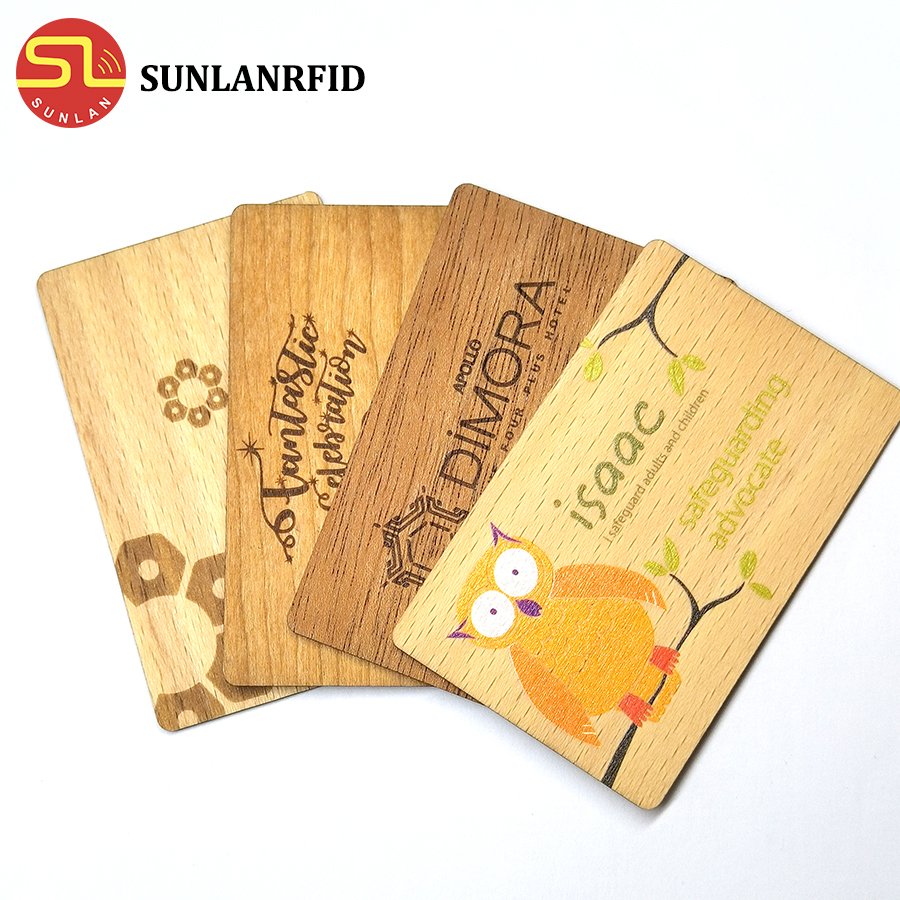 Hot Sale Eco-friendly RFID NFC Wooden Cards for VIP/ Business/ Name/ Gift/ access control Hotel Key Cards