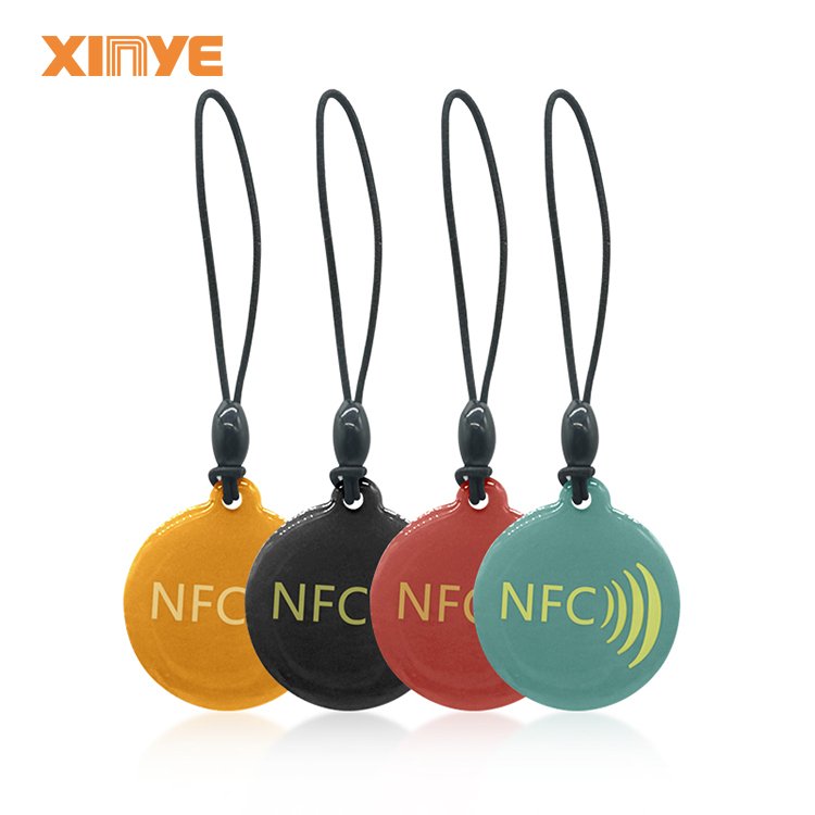NFC keyfob custom size epoxy card HF NFC sticker RFID round/plane key chain key card
