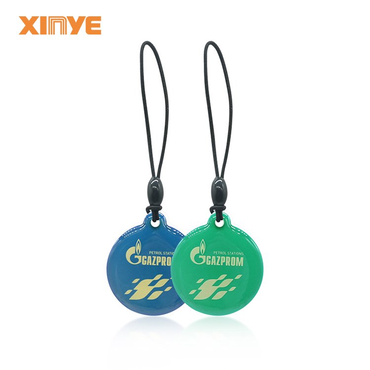 NFC keyfob custom size epoxy card HF NFC sticker RFID round/plane key chain key card