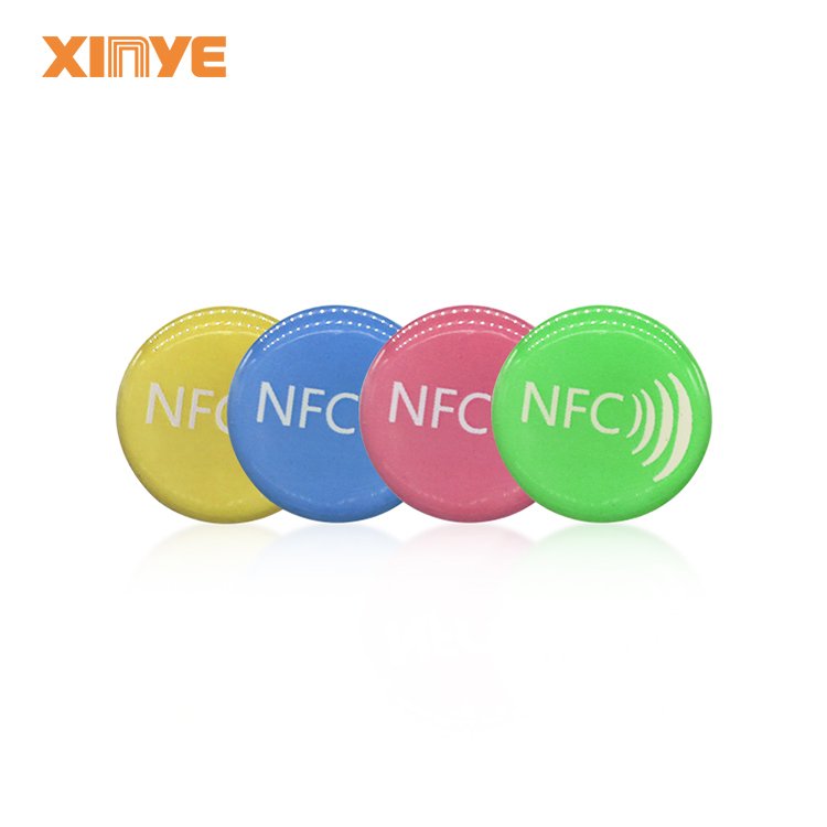 NFC keyfob custom size epoxy card HF NFC sticker RFID round/plane key chain key card