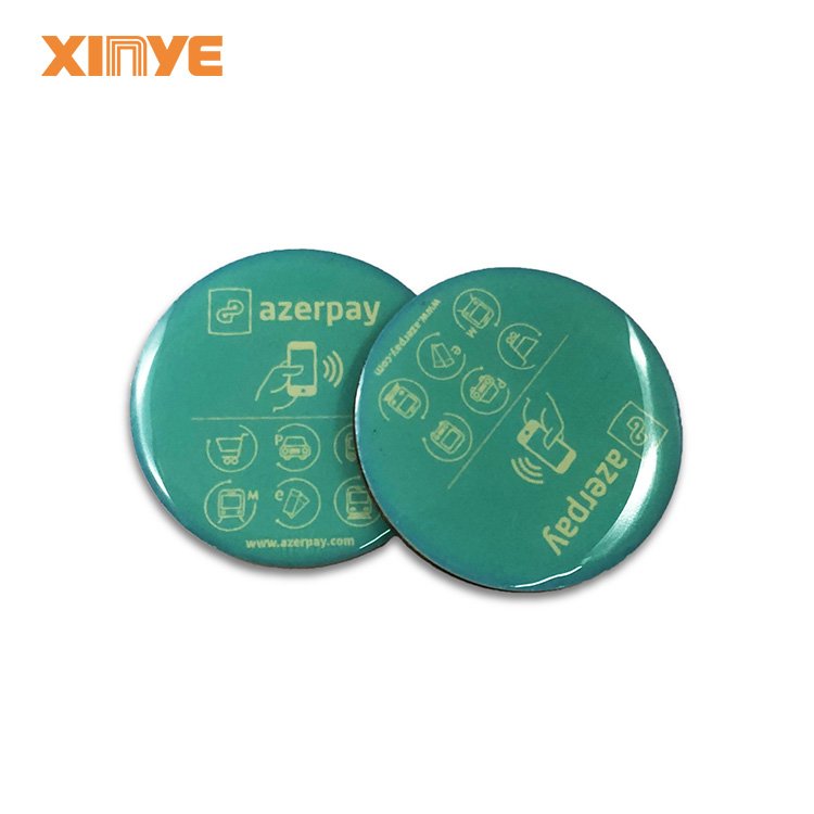 NFC keyfob custom size epoxy card HF NFC sticker RFID round/plane key chain key card