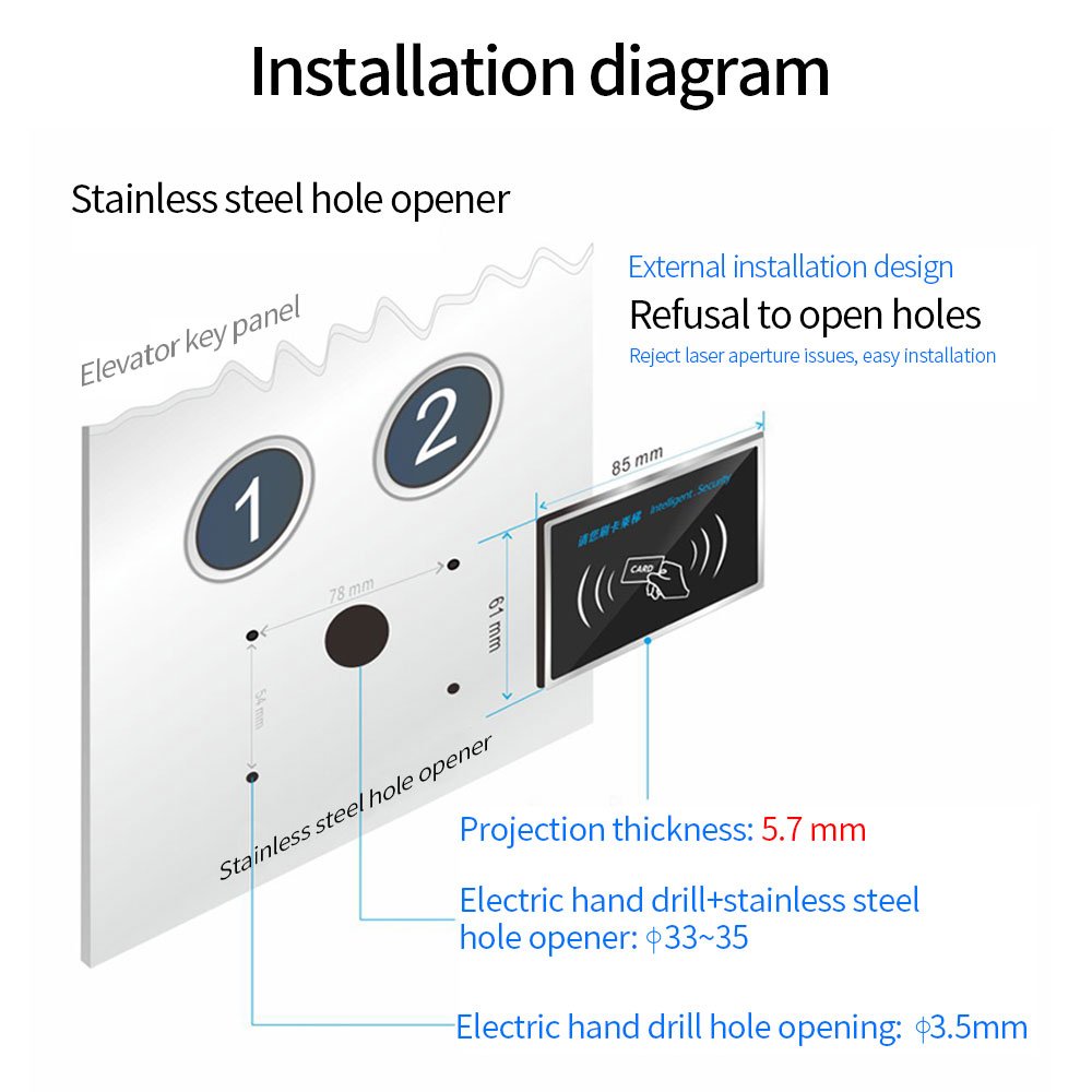 Elevator Access Control Wiegand Keypad Lift Controller System RFID 125Khz Card Reader Module For Hotel Homestay Apartment Lift