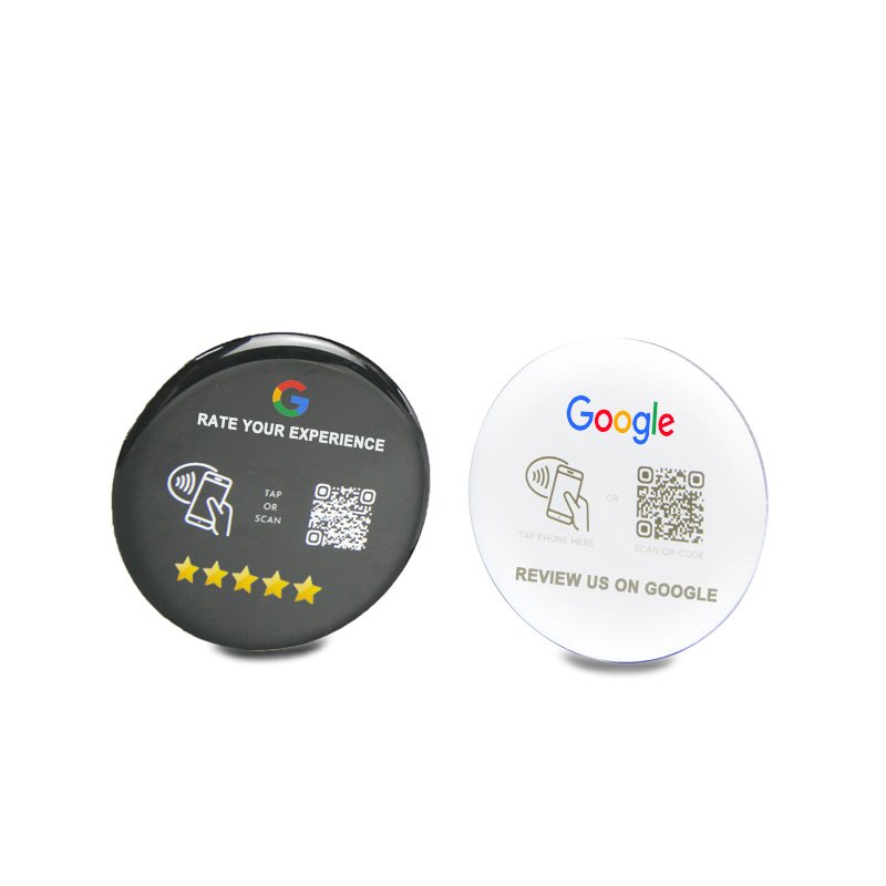 Manufacturer custom restaurant table card with QR code scanning NFC Google review card drip glue Google Positive review card