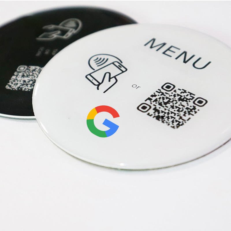 Manufacturer custom restaurant table card with QR code scanning NFC Google review card drip glue Google Positive review card
