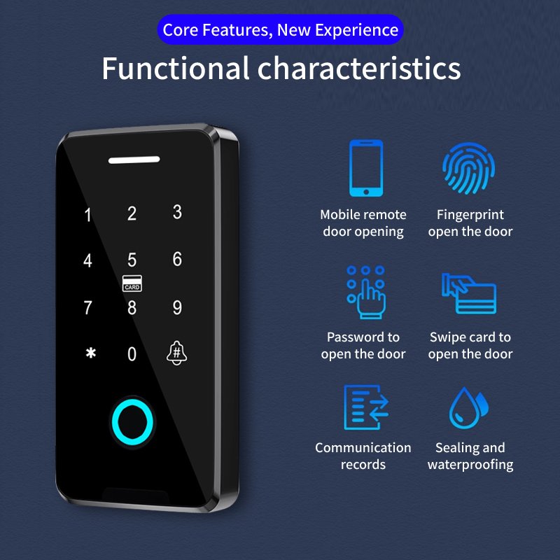 security biometric wifi tuya password card exterior fingerprint inteligente with access control system products