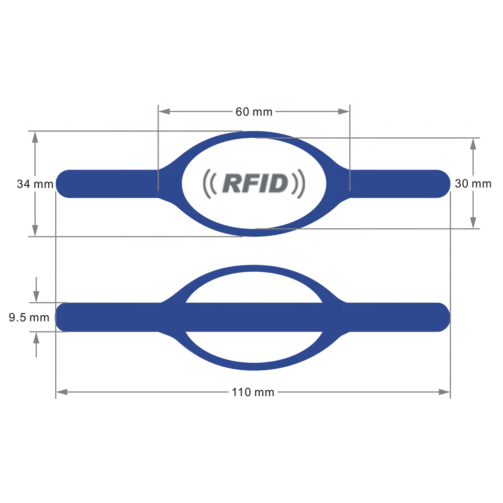 NFC Product Access Control Card Waterproof Silicone NFC Bracelet RFID Wristband