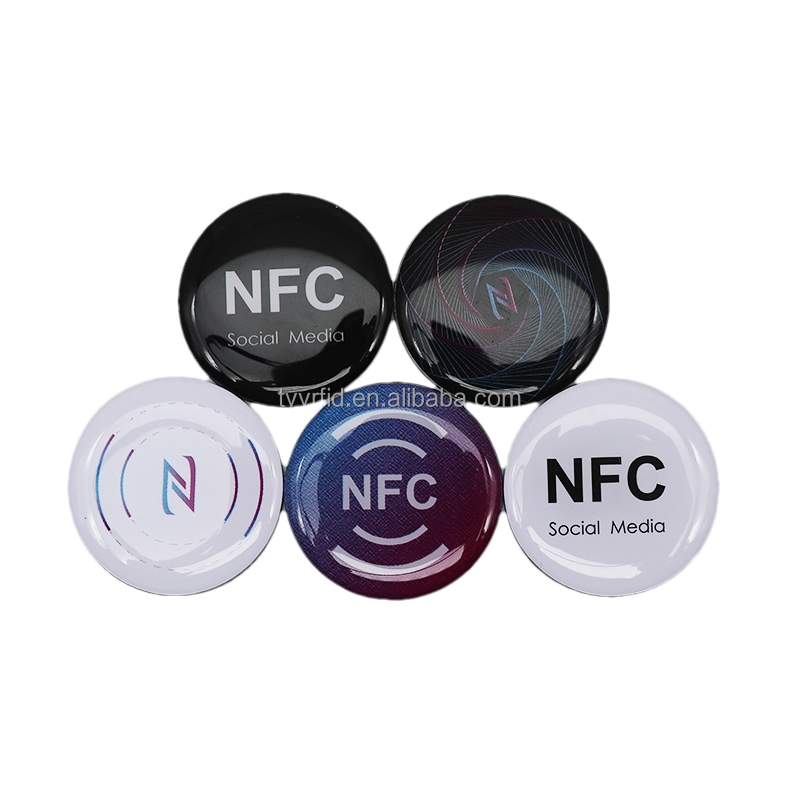 New Style Access Control Card Custom Metal NFC Tag Social Media Contactless Epoxy Phone nfc tag epoxy nfc tag custom