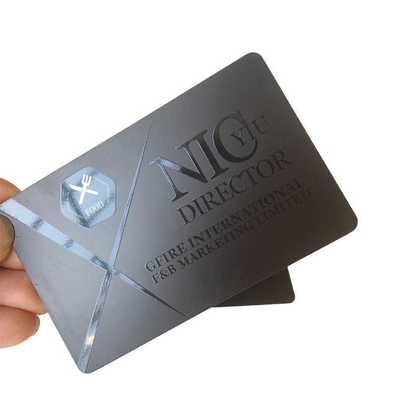 Plastic PVC Contactless Smart Chip Card Access Control NFC RFID Card UV Logo Full Black Matt NFC Social Media PVC Smart Card