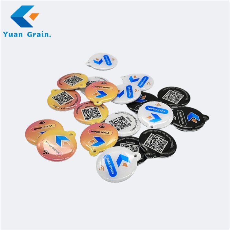 28mm Printing custom logo Nfc tag rfid card Logo social media phone tag waterproof epoxy Rfid passive tag