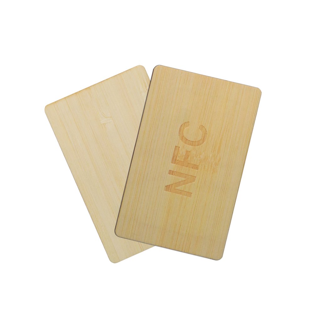 Programmable nfc wood rfid business cards 13.56MHz blank wood Bamboo card for Access Control