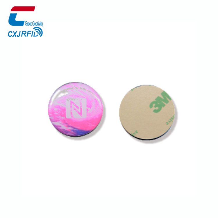 Custom Design 30/25mm Social Media Epoxy Phone NFC Tag Sticker