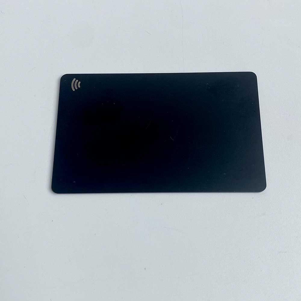custom print 13.56mhz porgrammable NFC Chip 215 Matt black invisible nfc metal business card for social media sharing