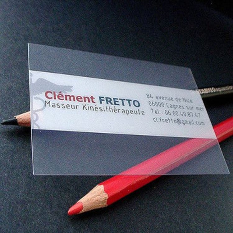 Customized Factory Price 13.56Khz CMYK printing transparent blank nfc pvc business card
