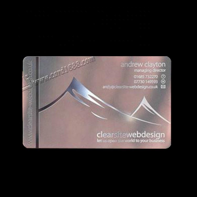 Customized Factory Price 13.56Khz CMYK printing transparent blank nfc pvc business card