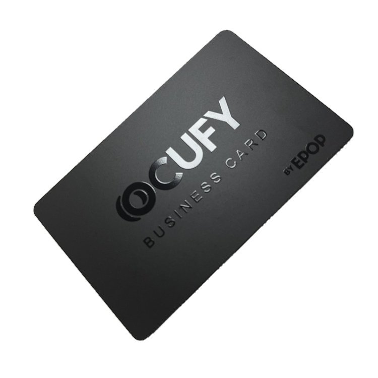 Full Solid Black NFC Type 4 424 DNA Matt Nfc Cards With QR Code Logo Printed