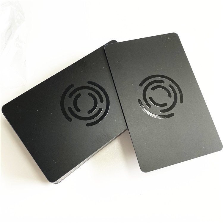 Full Solid Black NFC Type 4 424 DNA Matt Nfc Cards With QR Code Logo Printed