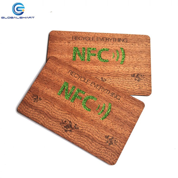 Custom laser engraved printed wood RFID NFC card for business card access control hotel room door card