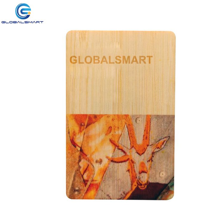 Custom laser engraved printed wood RFID NFC card for business card access control hotel room door card