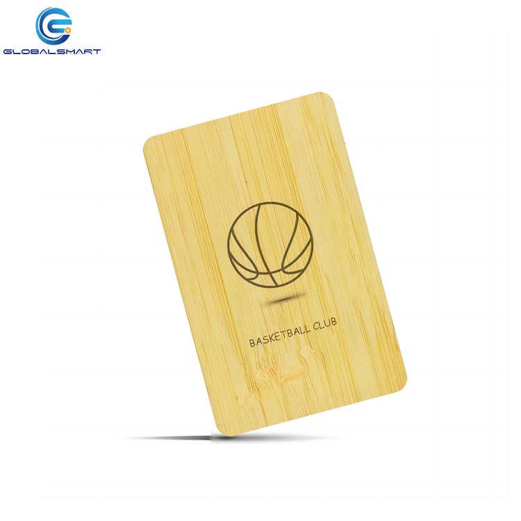 Custom laser engraved printed wood RFID NFC card for business card access control hotel room door card
